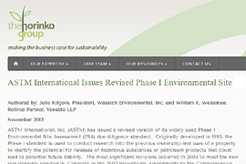 ASTM International Issues Revised Phase I Environmental Site Assessment Standard